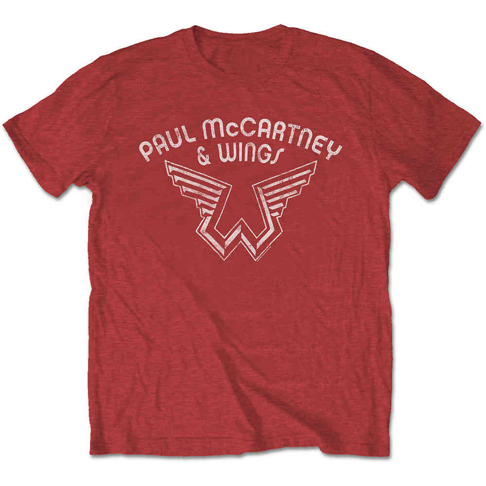 Paul McCartney - Wings Logo Heren Tshirt - Rood